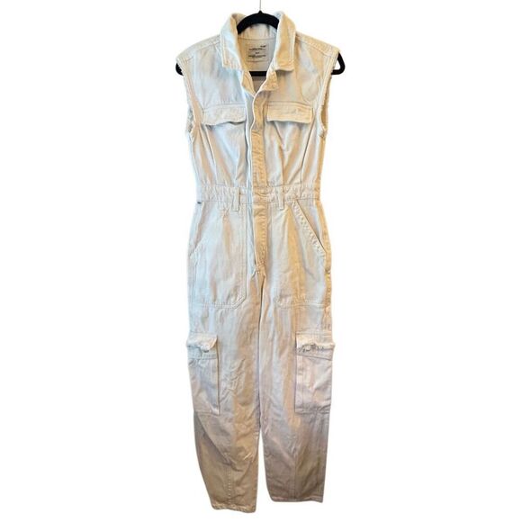 Citizen of Humanity Rhea Sleeveless Utility Jumpsuit in Creama size 0 Revolve - Picture 2 of 13